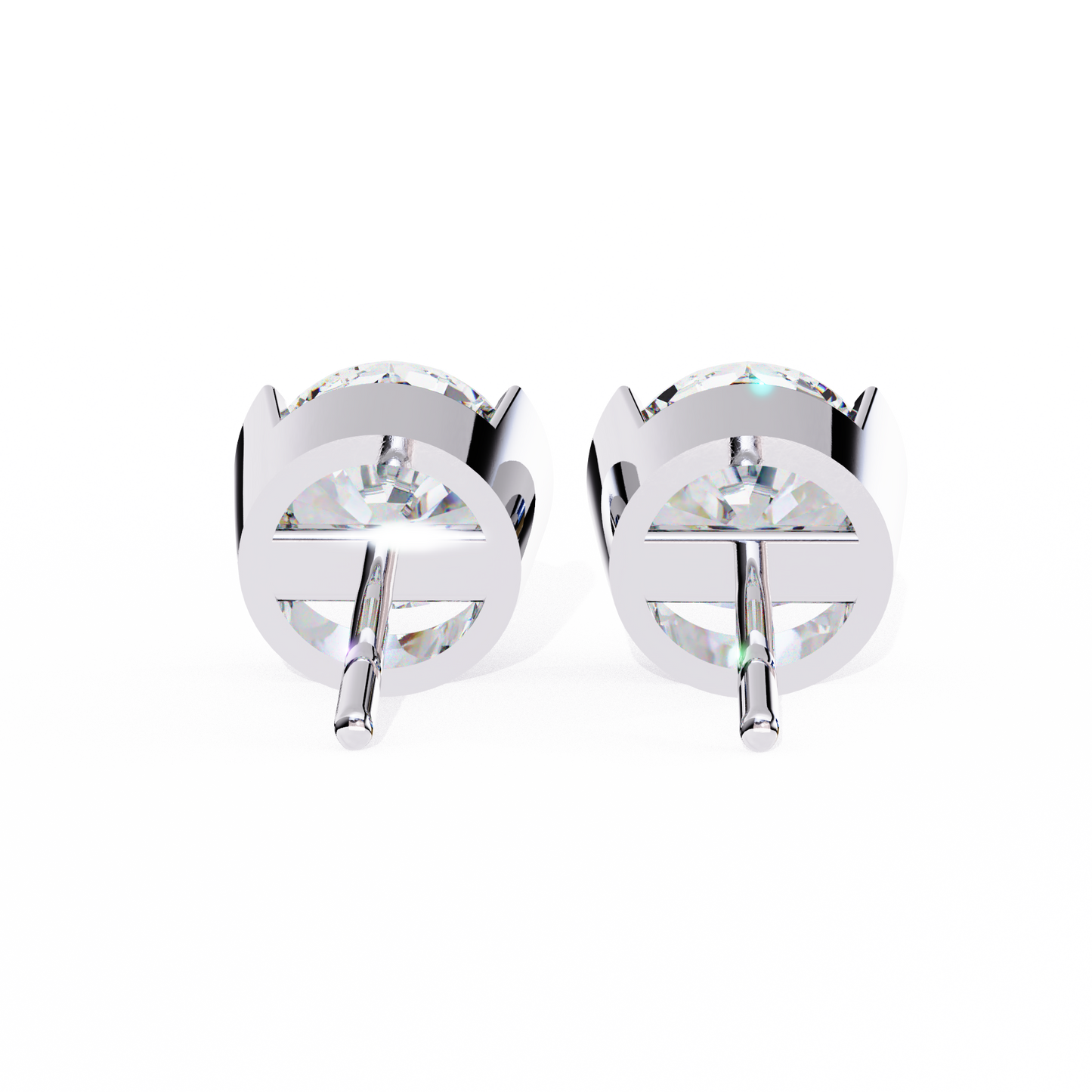 aura modern bezel lab grown diamond studs