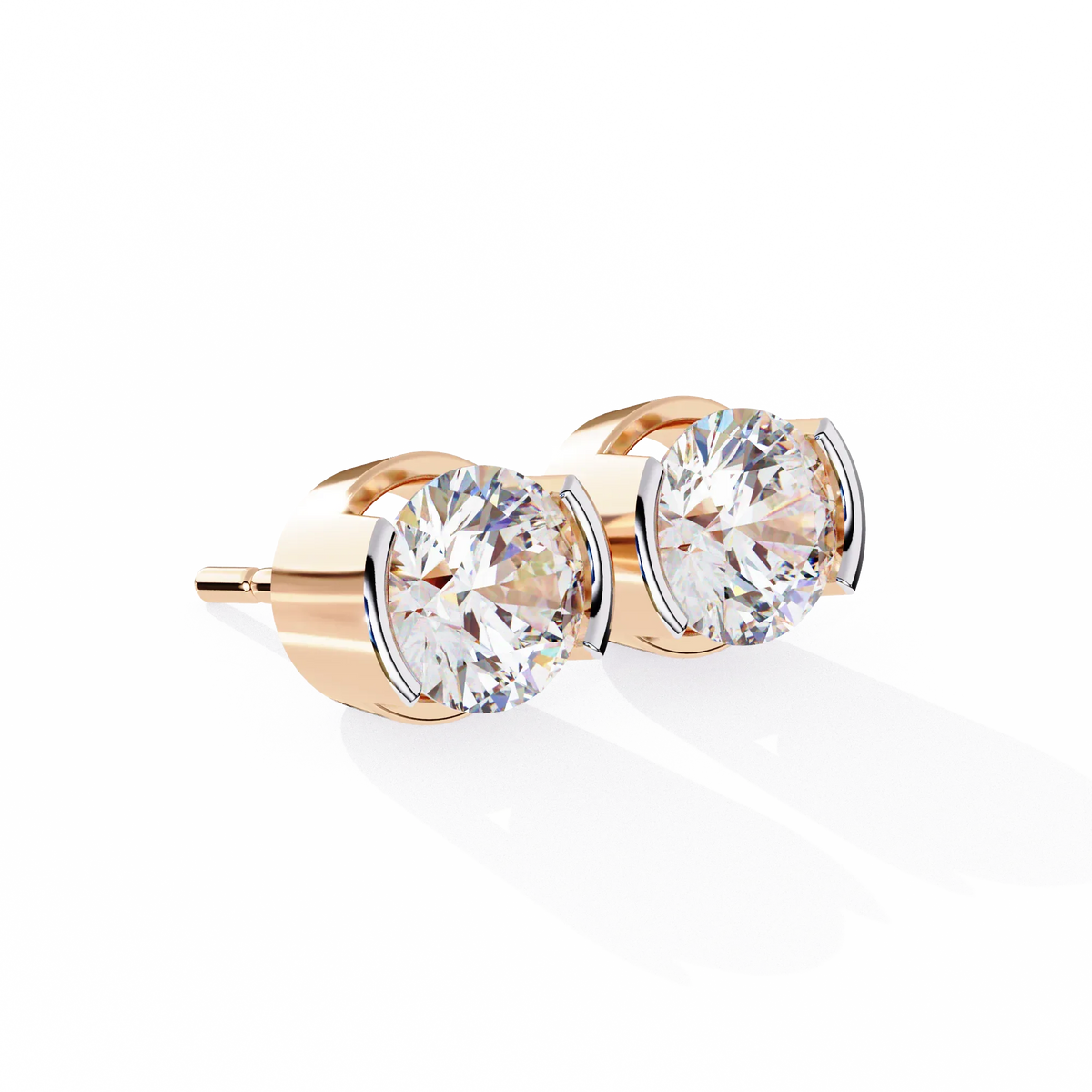 Aura Modern Bezel Lab Grown Diamond Studs - Ophiratbf