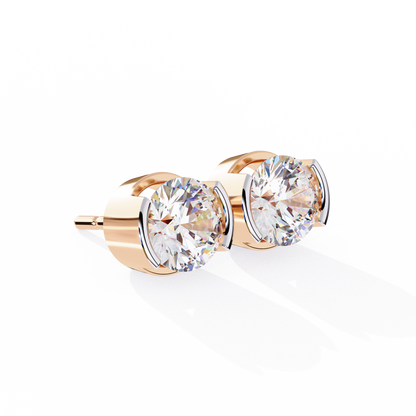 Aura Modern Bezel Lab Grown Diamond Studs