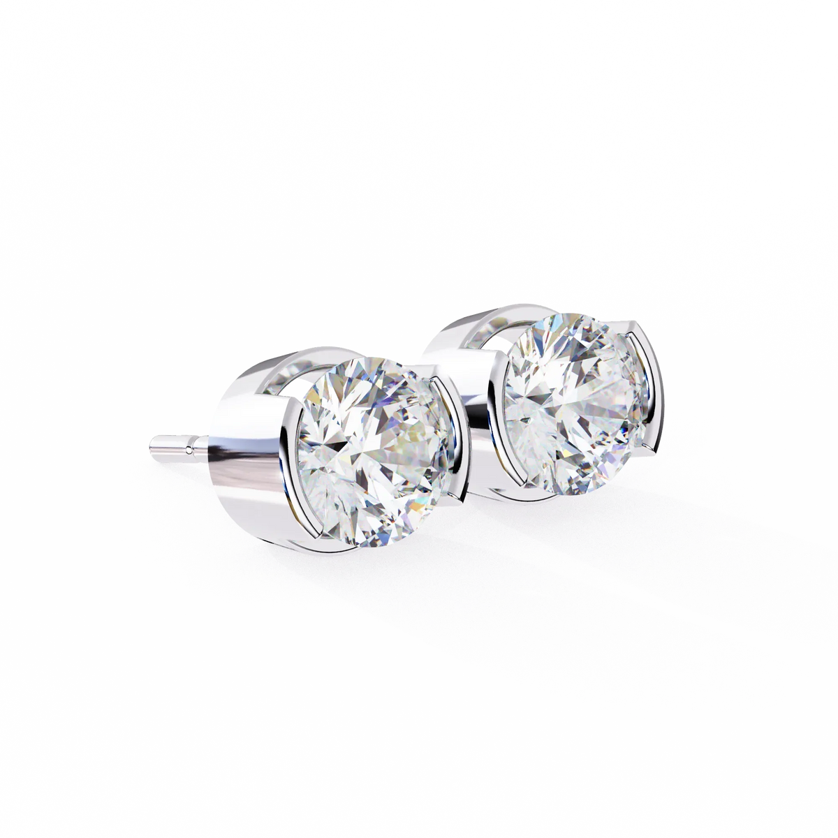 Aura Modern Bezel Lab Grown Diamond Studs - Ophiratbf