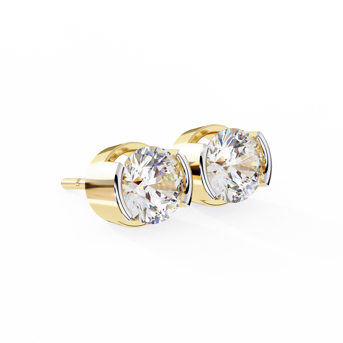 Aura Modern Bezel Lab Grown Diamond Studs - Ophiratbf