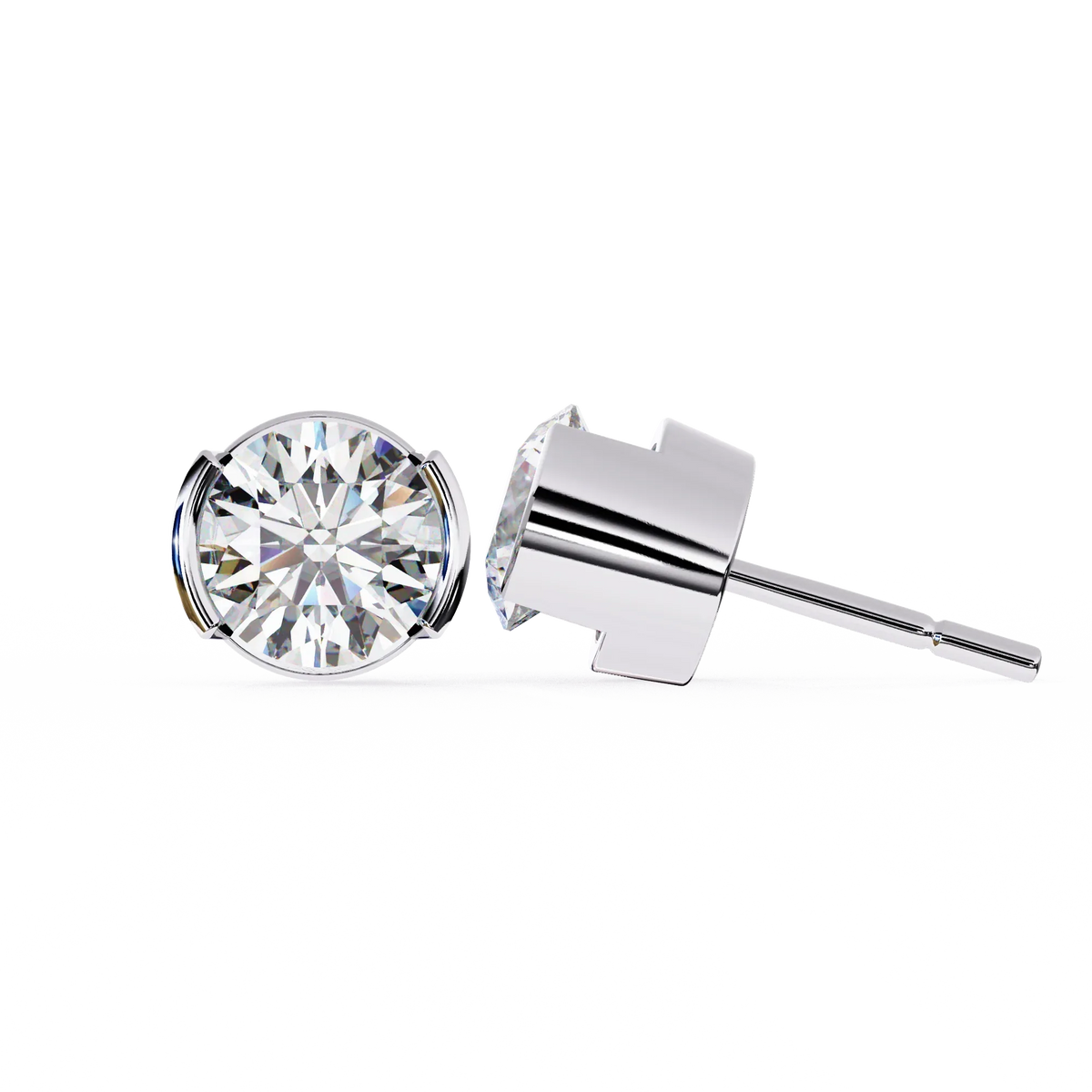 Aura Modern Bezel Lab Grown Diamond Studs - Ophiratbf