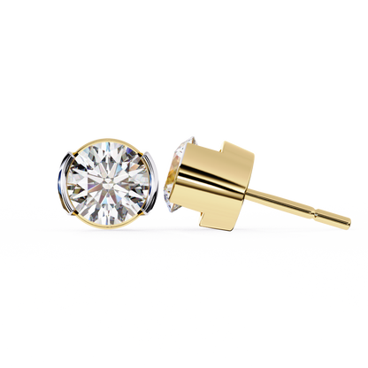 Aura Modern Bezel Lab Grown Diamond Studs