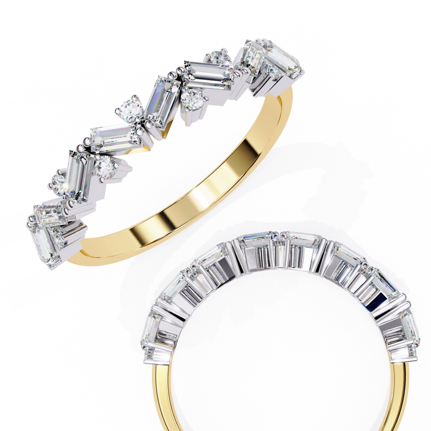 cascade cluster lab grown diamond ring