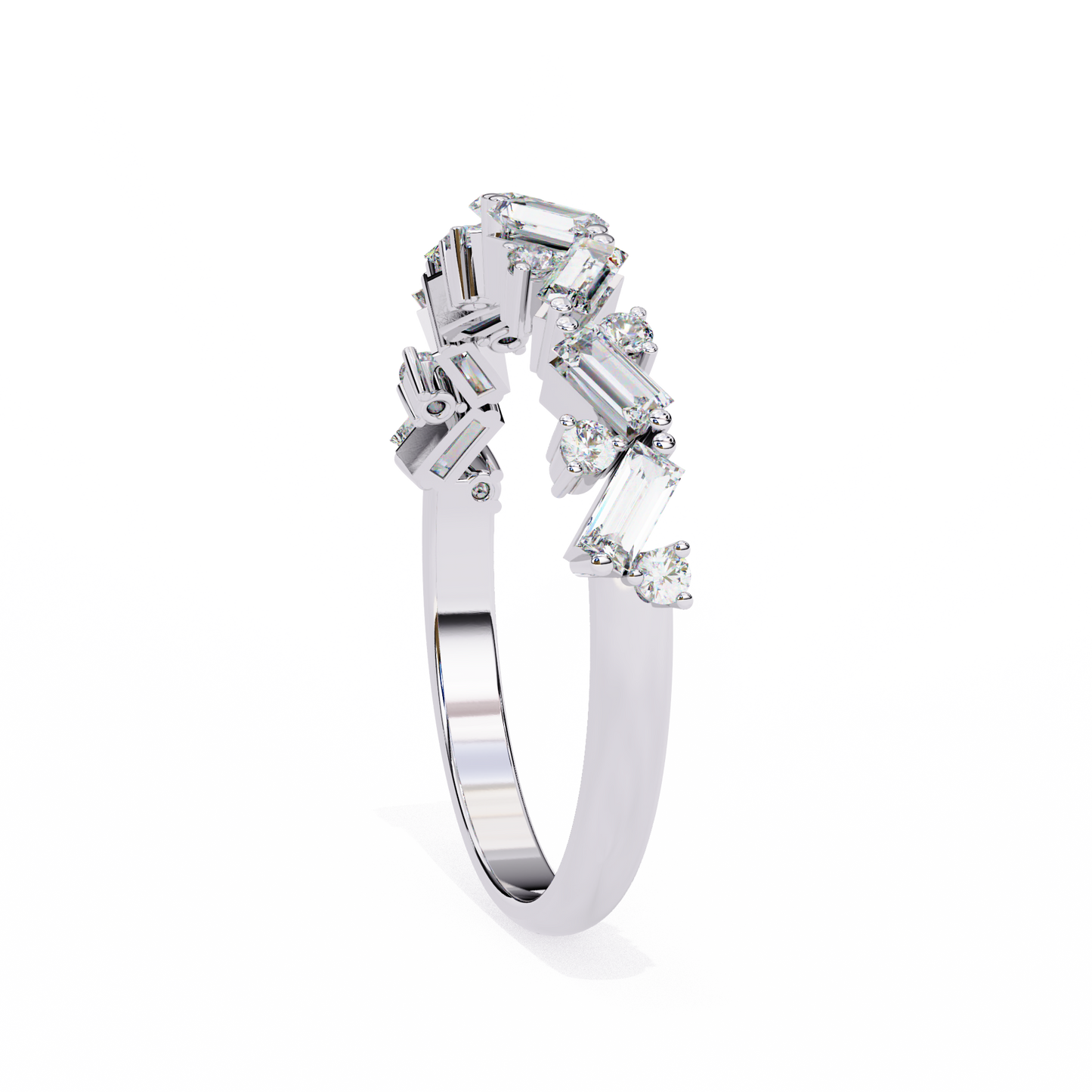 cascade cluster lab grown diamond ring
