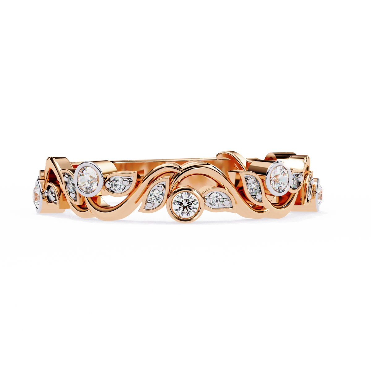 Rosy Vine Lab Grown Diamond Ring - Ophiratbf