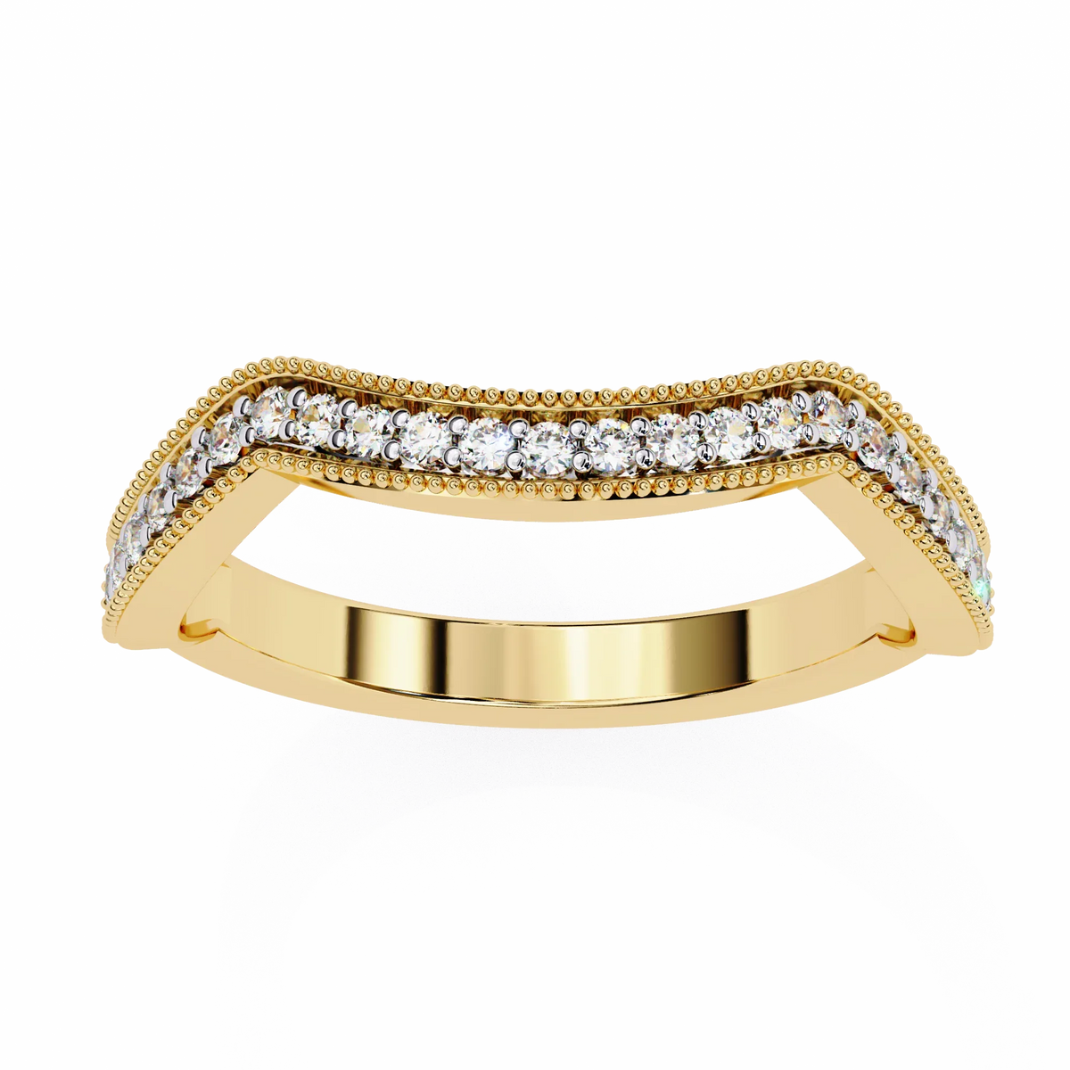 Contour Milgrain Lab Grown Diamond Ring - Ophiratbf