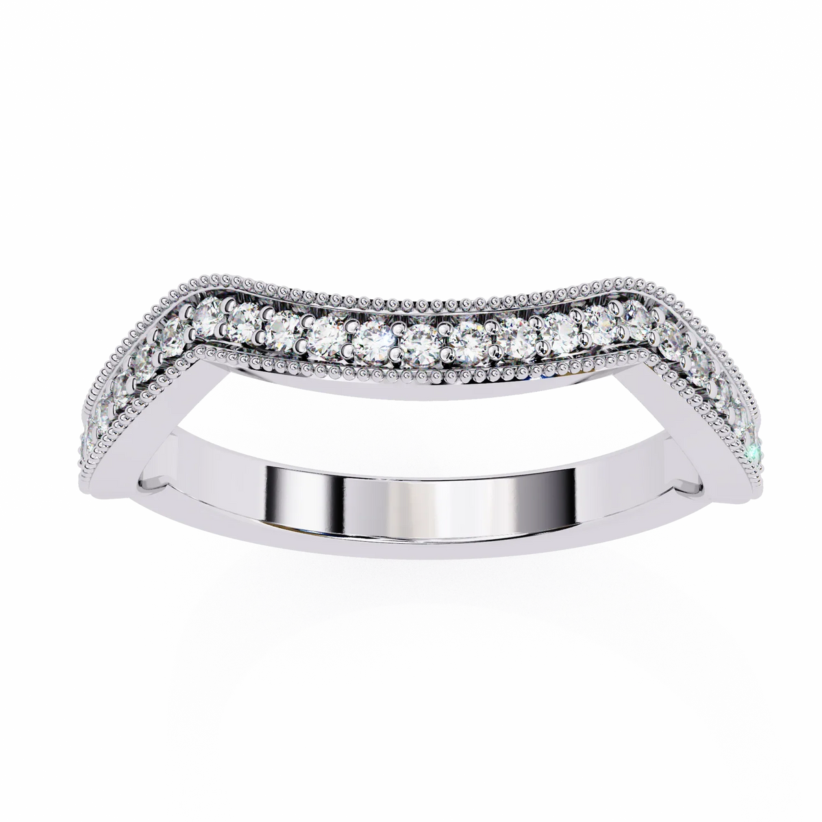 Contour Milgrain Lab Grown Diamond Ring - Ophiratbf