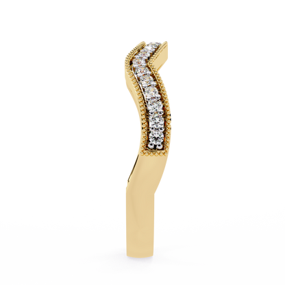 Contour Milgrain Lab Grown Diamond Ring