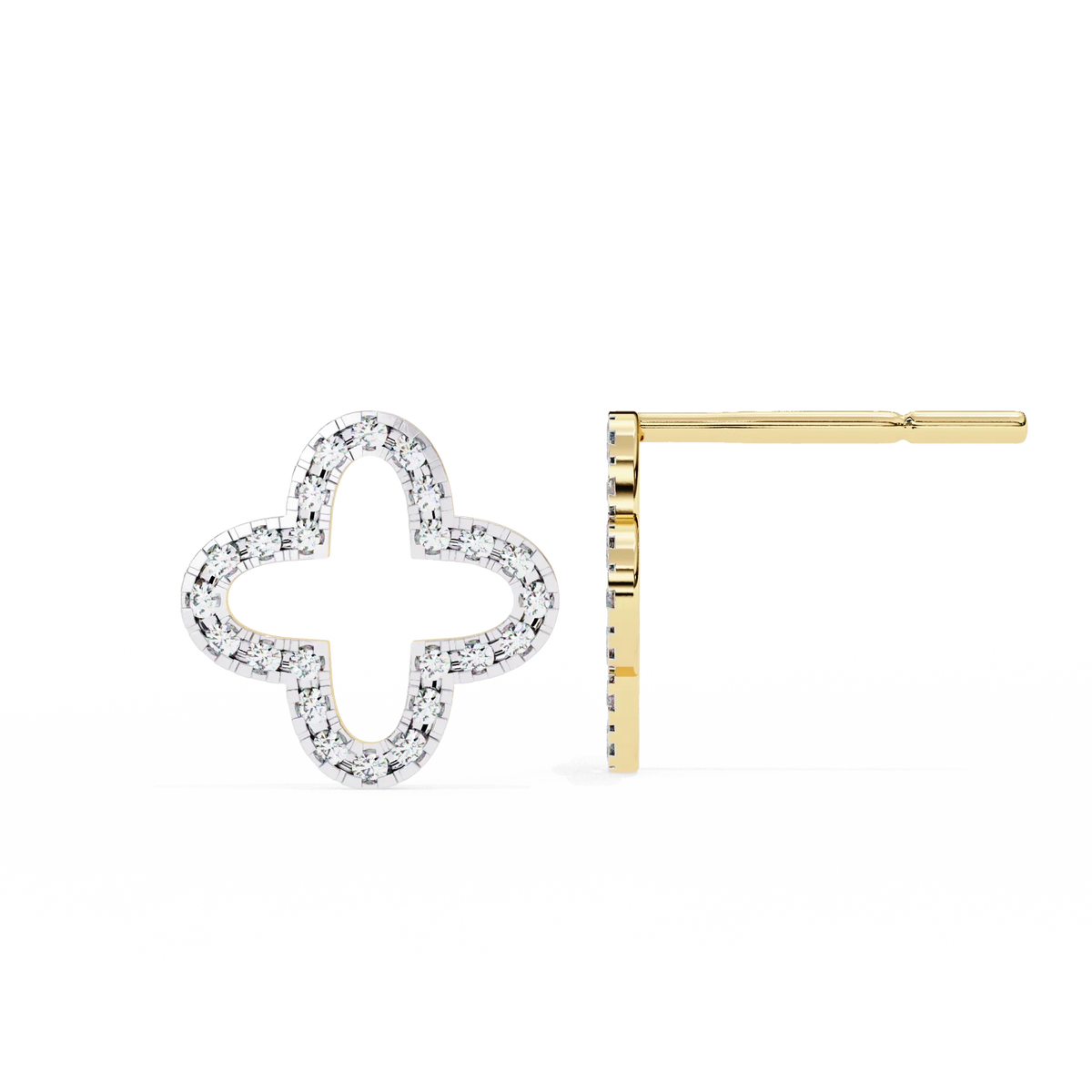 Celeste Quatrefoil Lab Grown Diamond Studs - Ophiratbf