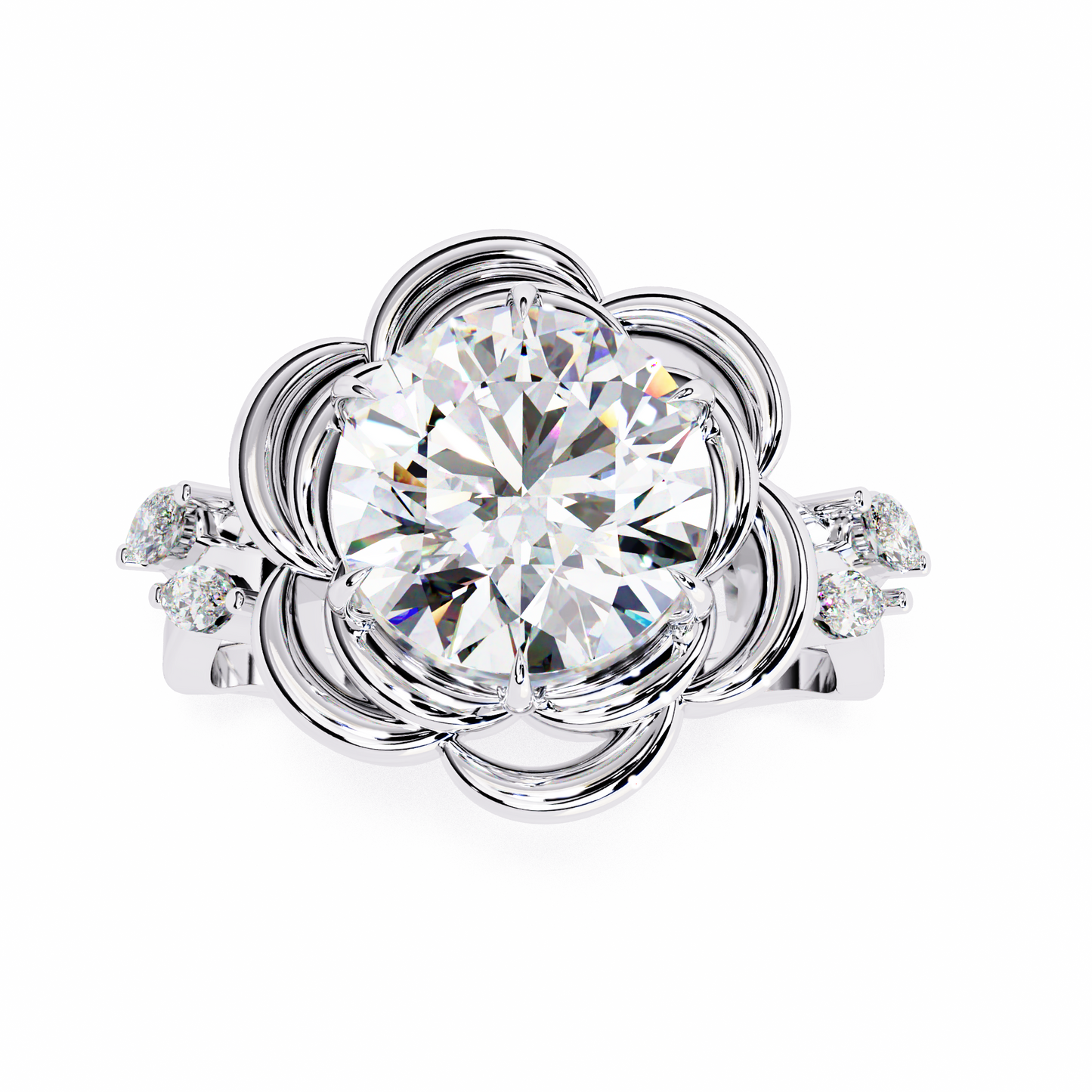 golden bloom lab grown diamond ring