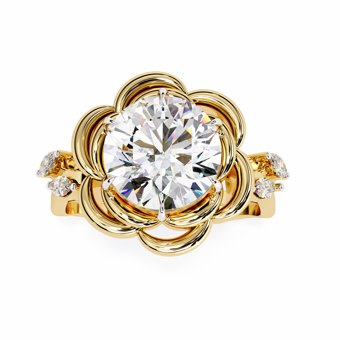 golden bloom lab grown diamond ring