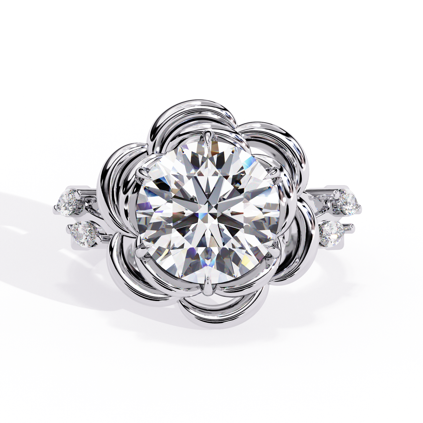 golden bloom lab grown diamond ring