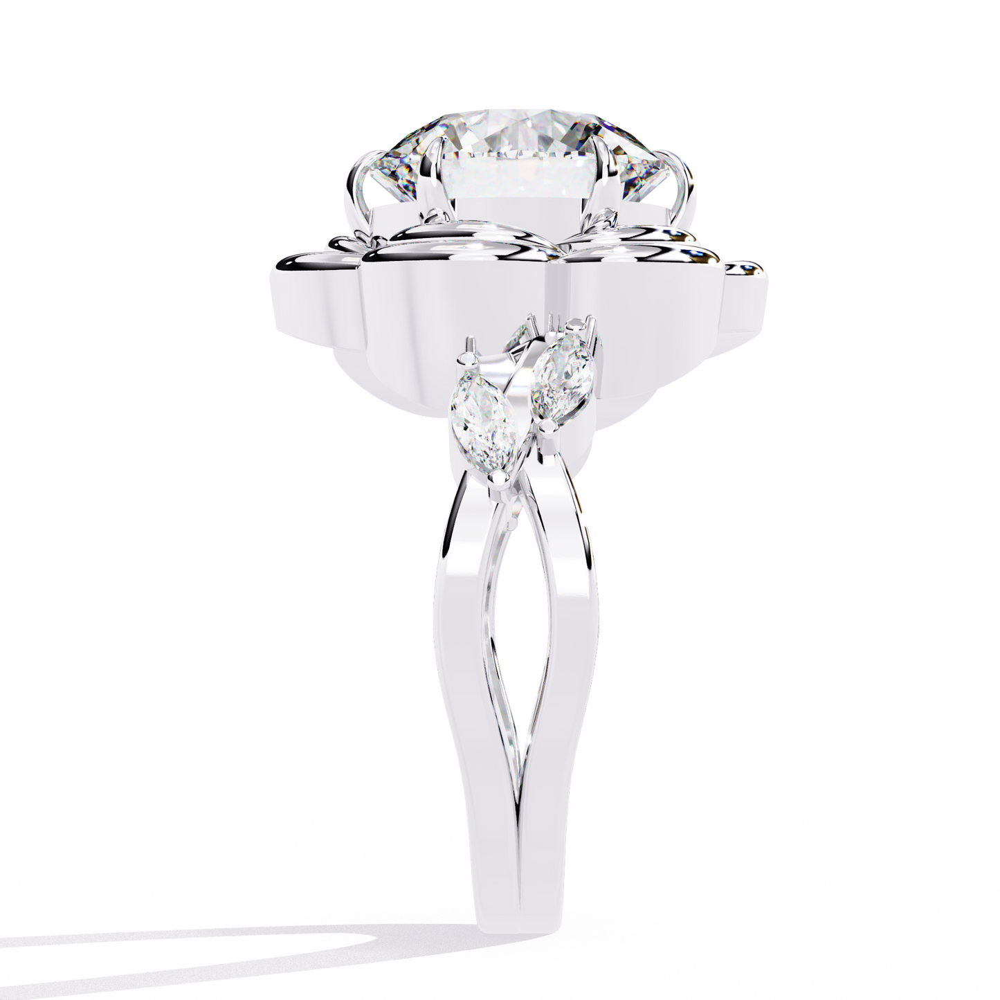 golden bloom lab grown diamond ring
