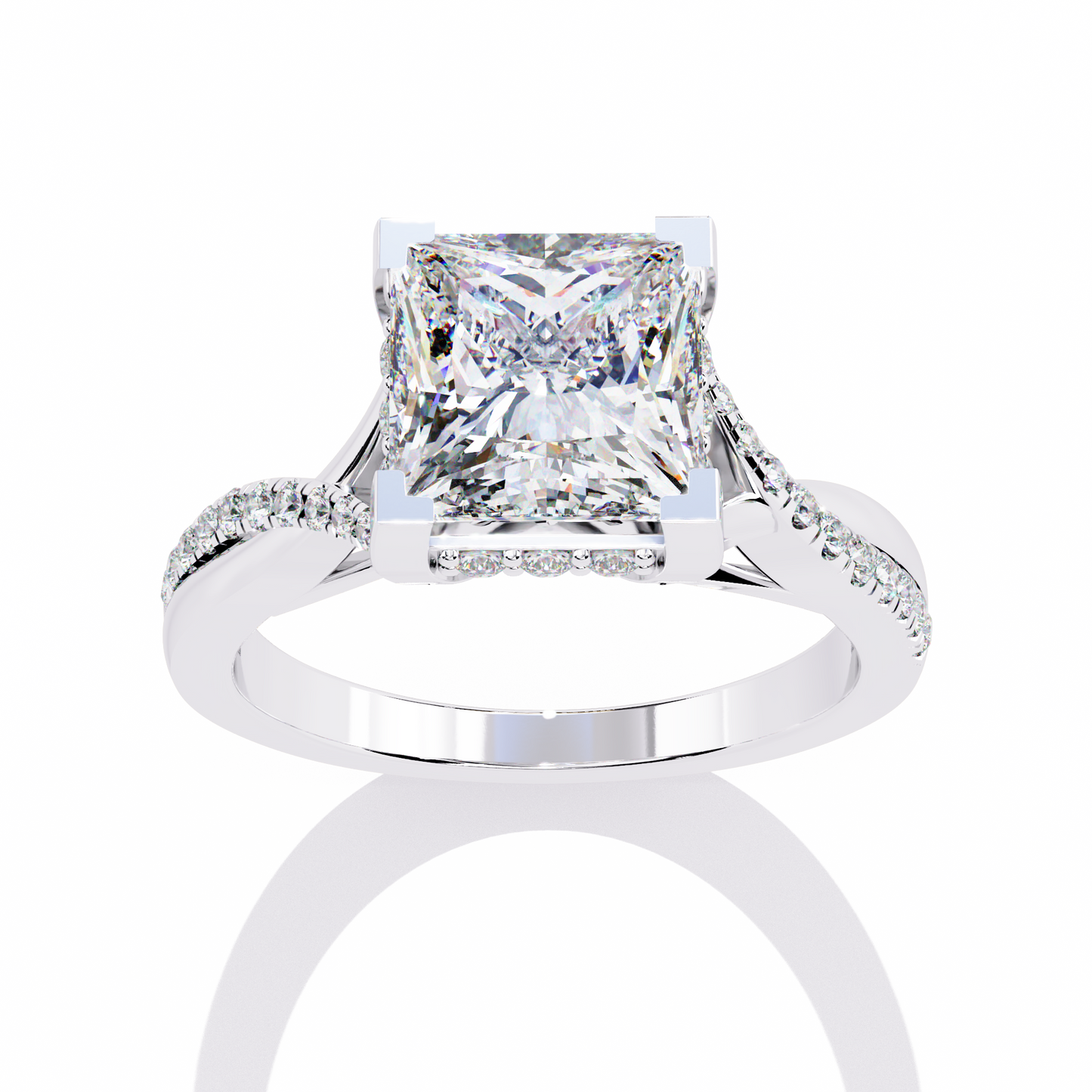 radiant twist lab grown diamond ring