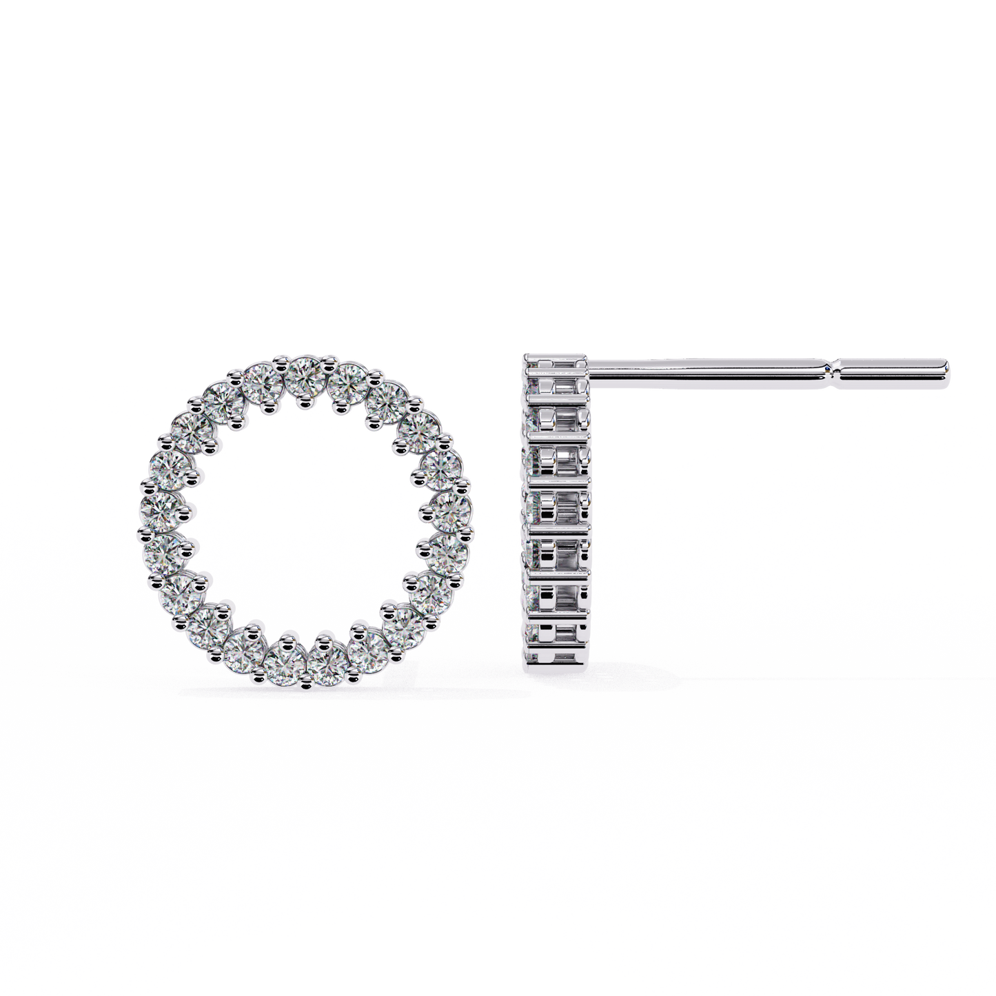 aurora circle lab grown diamond studs