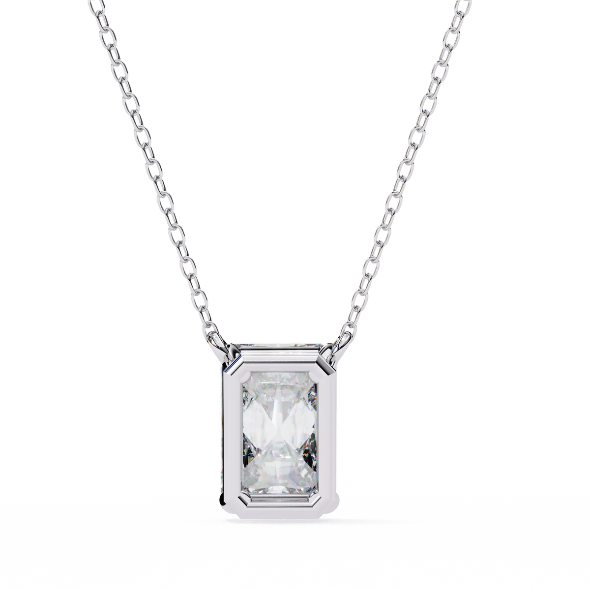 Valora Step-Cut Lab Grown Diamond Solitaire Pendant - Ophiratbf