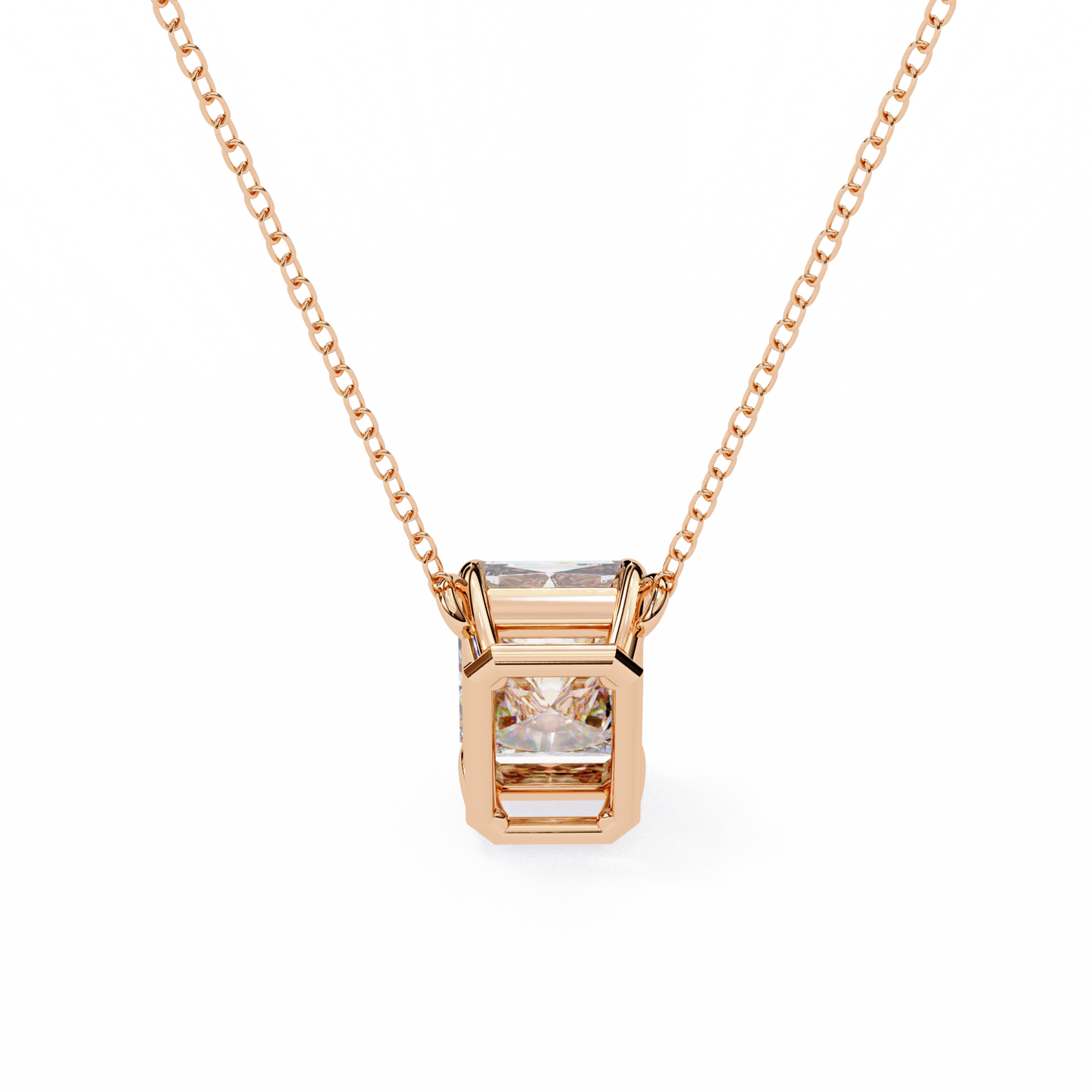 valora step-cut lab grown diamond solitaire pendant