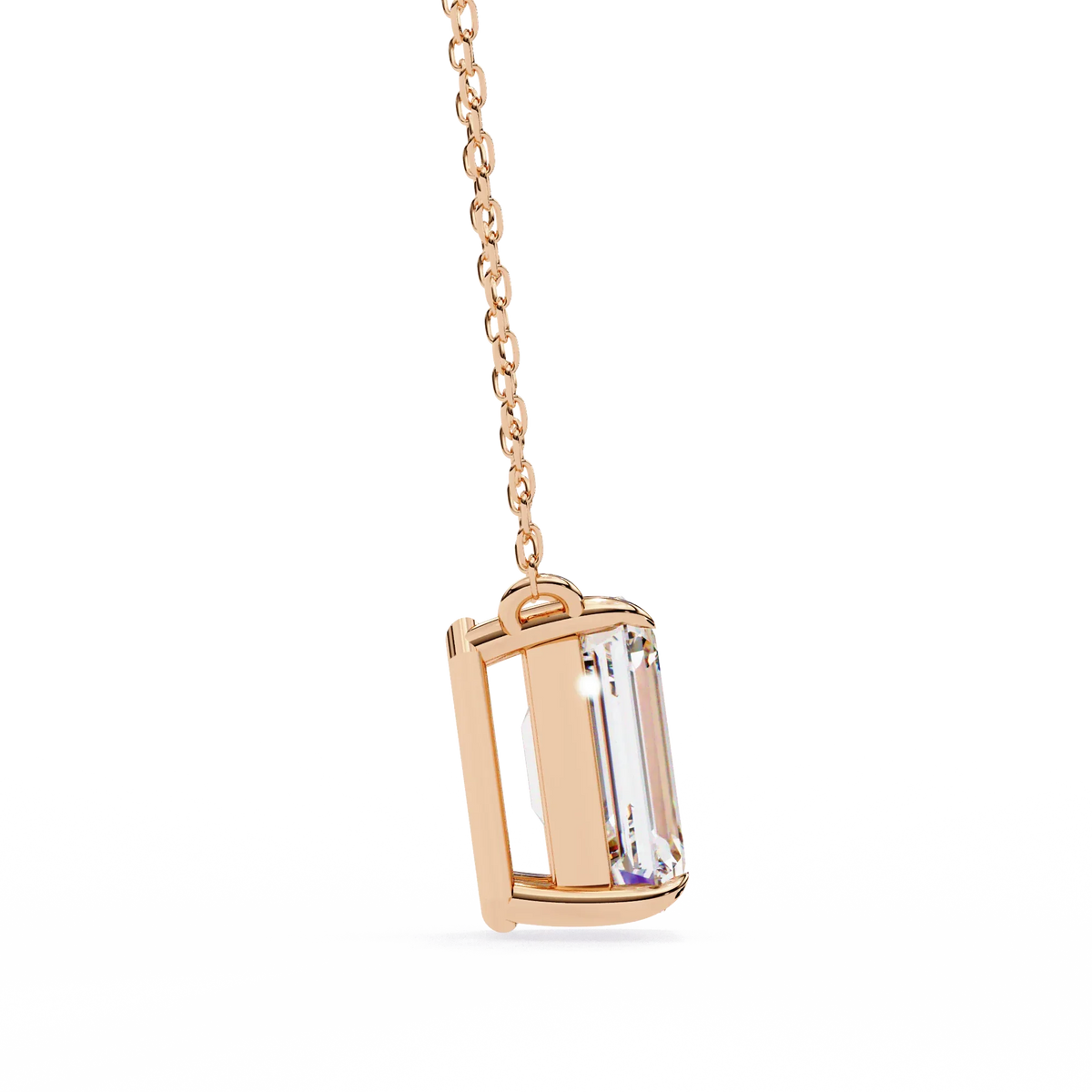 Valora Step-Cut Lab Grown Diamond Solitaire Pendant - Ophiratbf