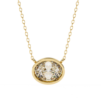 Ella Oval Bezel Solitaire Lab Grown Diamond Necklace - Ophiratbf