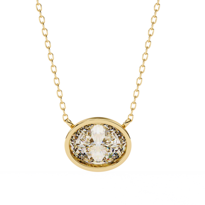 Ella Oval Bezel Solitaire Lab Grown Diamond Necklace
