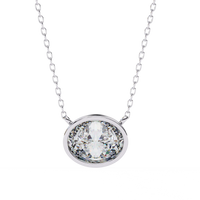 Ella Oval Bezel Solitaire Lab Grown Diamond Necklace - Ophiratbf