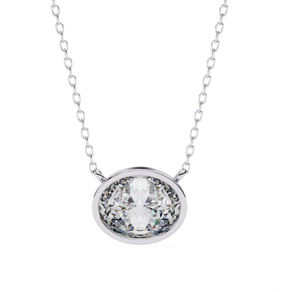 Ella Oval Bezel Solitaire Lab Grown Diamond Necklace