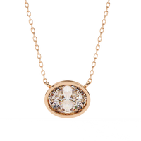Ella Oval Bezel Solitaire Lab Grown Diamond Necklace - Ophiratbf