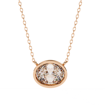 Ella Oval Bezel Solitaire Lab Grown Diamond Necklace