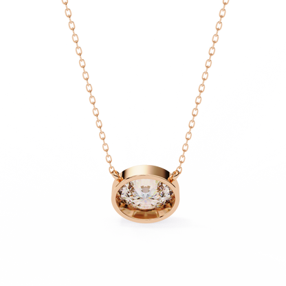 Ella Oval Bezel Solitaire Lab Grown Diamond Necklace