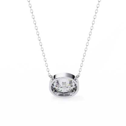 Ella Oval Bezel Solitaire Lab Grown Diamond Necklace