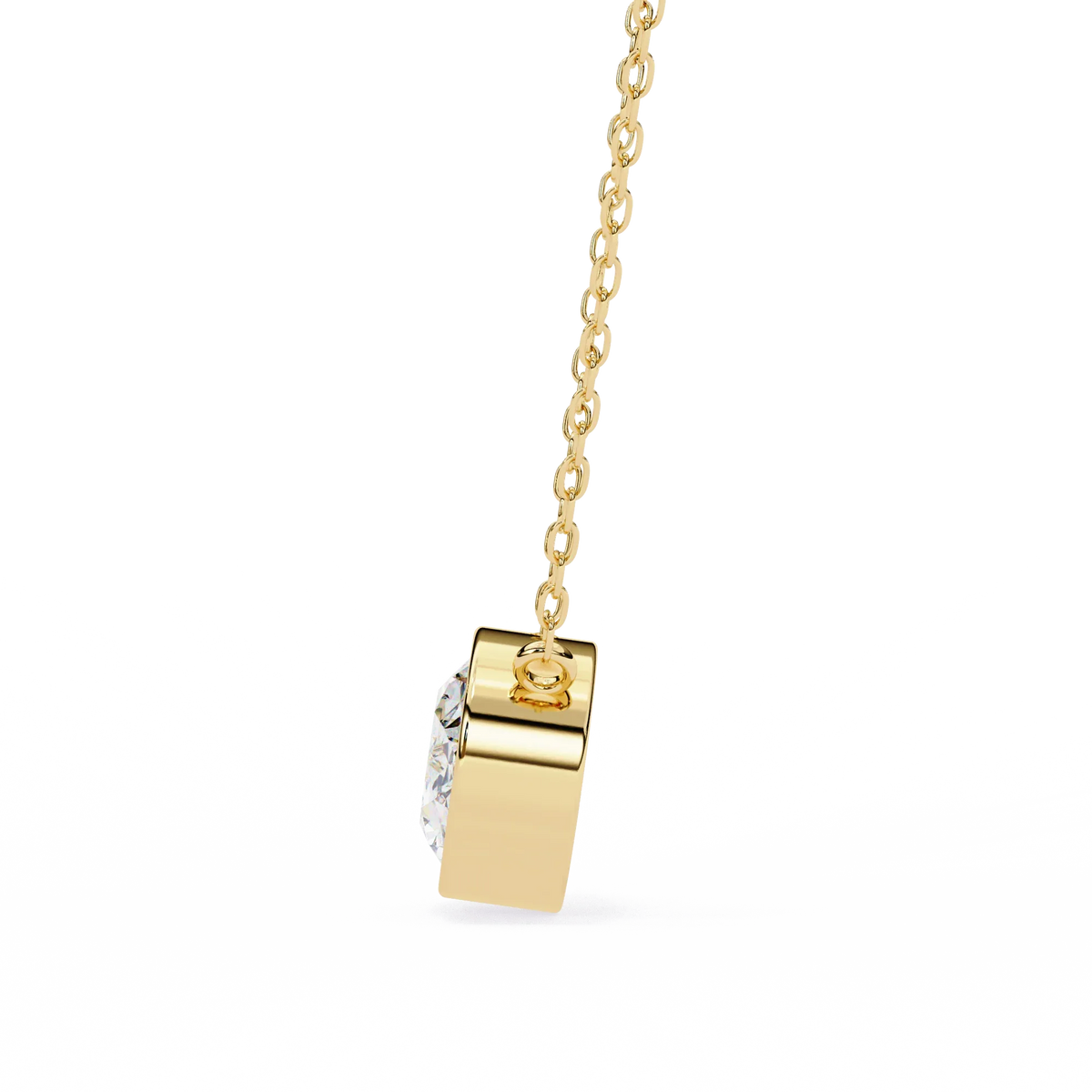Ella Oval Bezel Solitaire Lab Grown Diamond Necklace - Ophiratbf