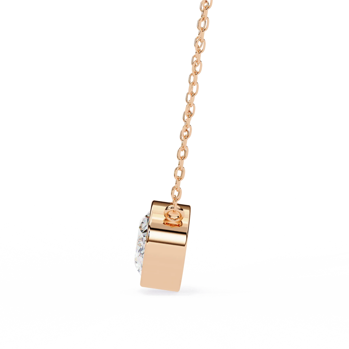 Ella Oval Bezel Solitaire Lab Grown Diamond Necklace - Ophiratbf