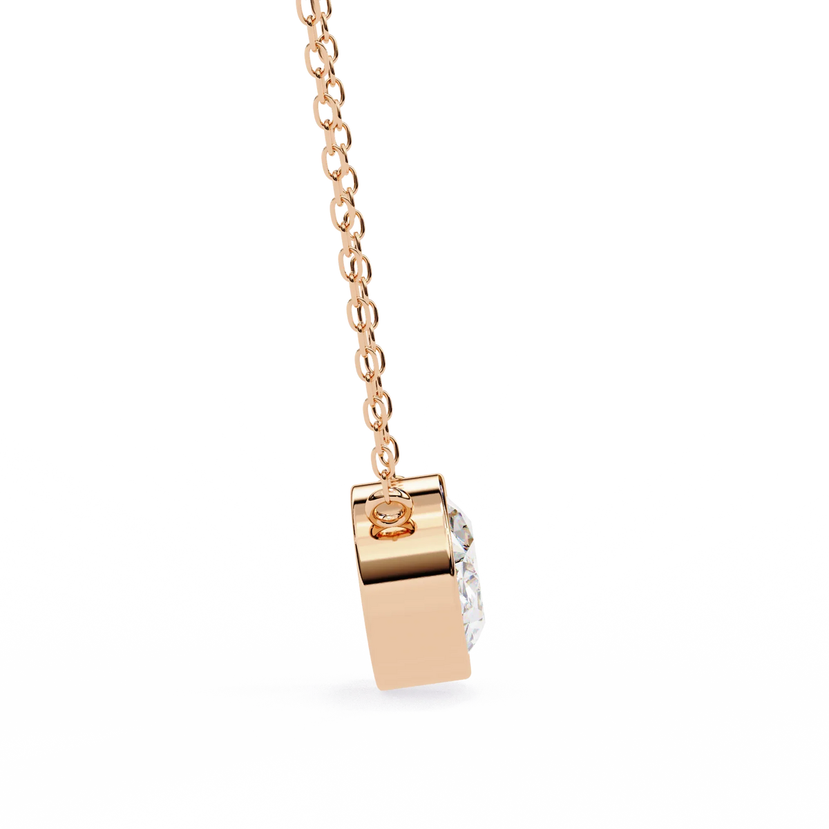 Ella Oval Bezel Solitaire Lab Grown Diamond Necklace - Ophiratbf