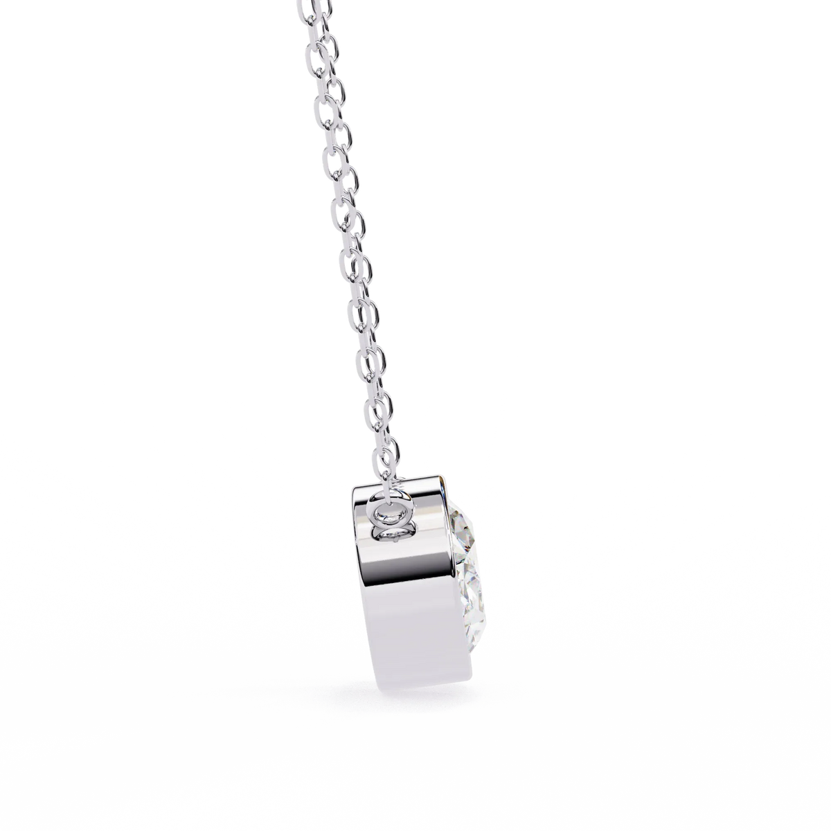 Ella Oval Bezel Solitaire Lab Grown Diamond Necklace - Ophiratbf
