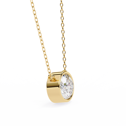 Ella Oval Bezel Solitaire Lab Grown Diamond Necklace