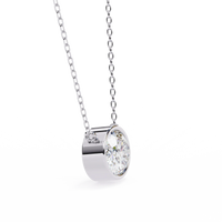 Ella Oval Bezel Solitaire Lab Grown Diamond Necklace - Ophiratbf
