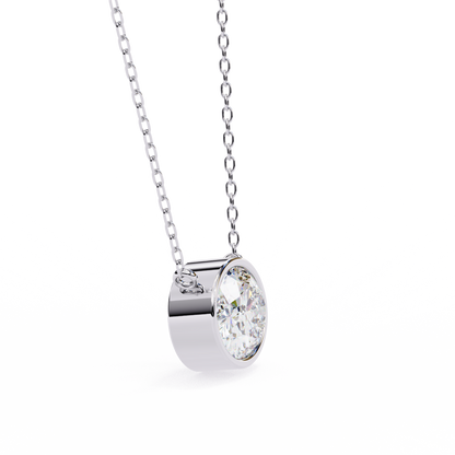 Ella Oval Bezel Solitaire Lab Grown Diamond Necklace