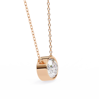 Ella Oval Bezel Solitaire Lab Grown Diamond Necklace - Ophiratbf