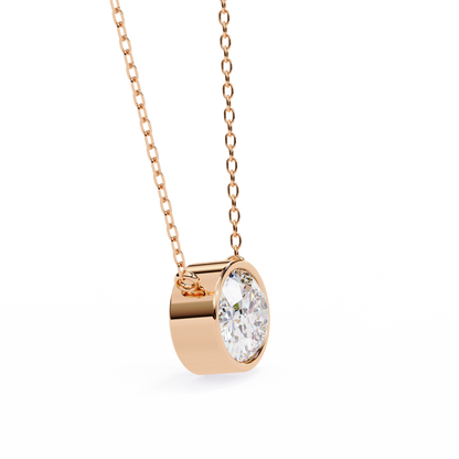 Ella Oval Bezel Solitaire Lab Grown Diamond Necklace