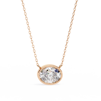 Ella Oval Bezel Solitaire Lab Grown Diamond Necklace - Ophiratbf