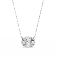 Ella Oval Bezel Solitaire Lab Grown Diamond Necklace - Ophiratbf