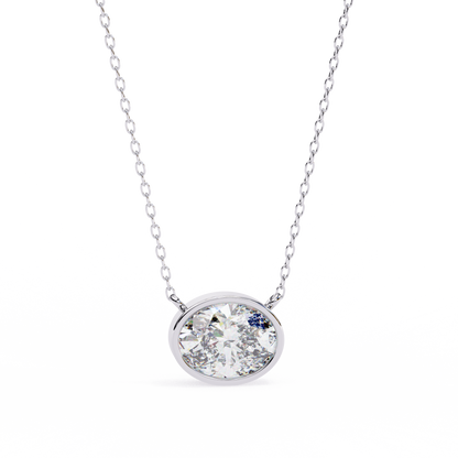 Ella Oval Bezel Solitaire Lab Grown Diamond Necklace