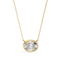 Ella Oval Bezel Solitaire Lab Grown Diamond Necklace - Ophiratbf