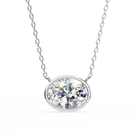 Ella Oval Bezel Solitaire Lab Grown Diamond Necklace - Ophiratbf