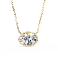 Ella Oval Bezel Solitaire Lab Grown Diamond Necklace - Ophiratbf