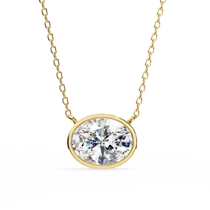 Ella Oval Bezel Solitaire Lab Grown Diamond Necklace