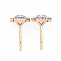 Gatsby Emerald Halo Lab Grown Diamond Studs - Ophiratbf