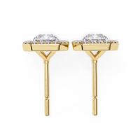 Gatsby Emerald Halo Lab Grown Diamond Studs - Ophiratbf