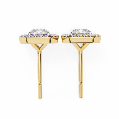 Gatsby Emerald Halo Lab Grown Diamond Studs